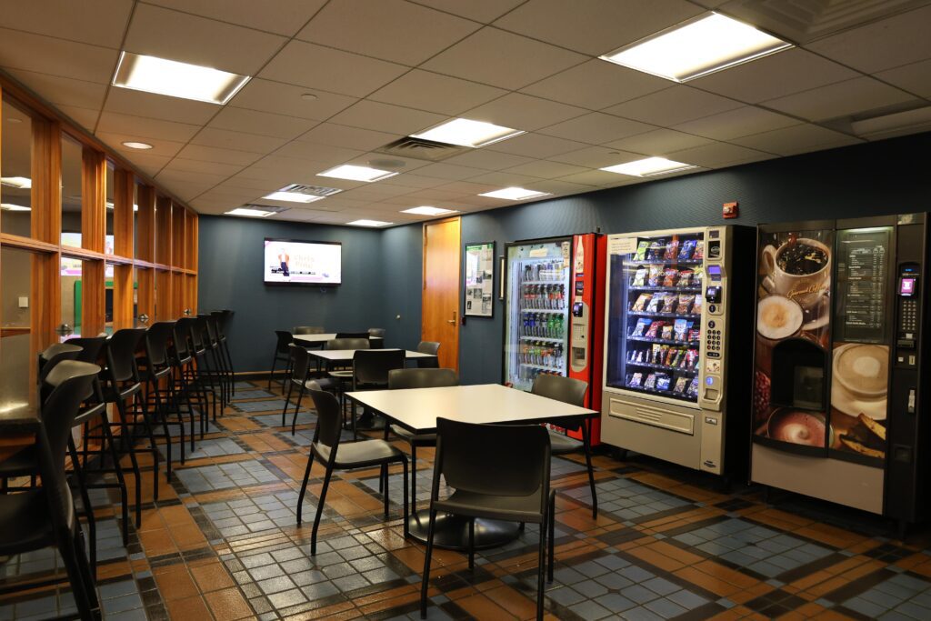 Cafeteria with snack and coffee machine