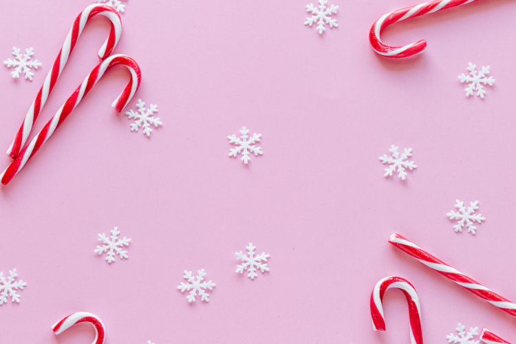 candy canes and snowflakes