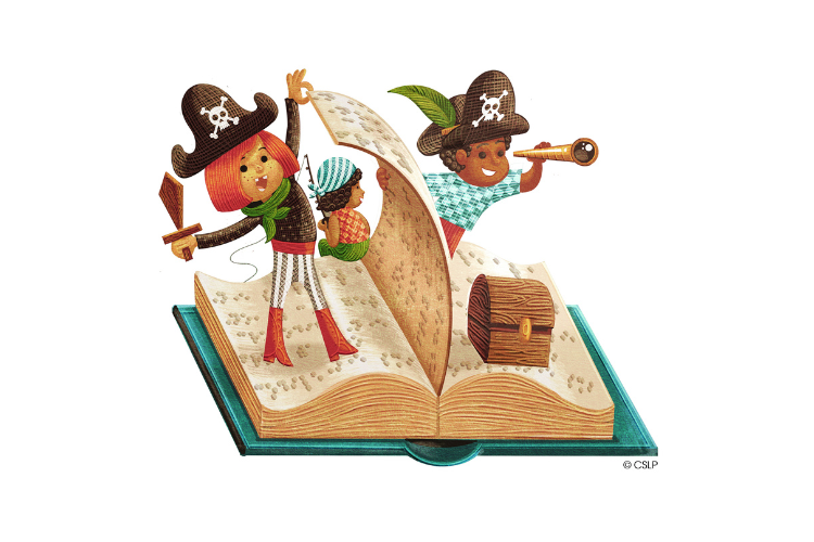 children pretending to be pirates