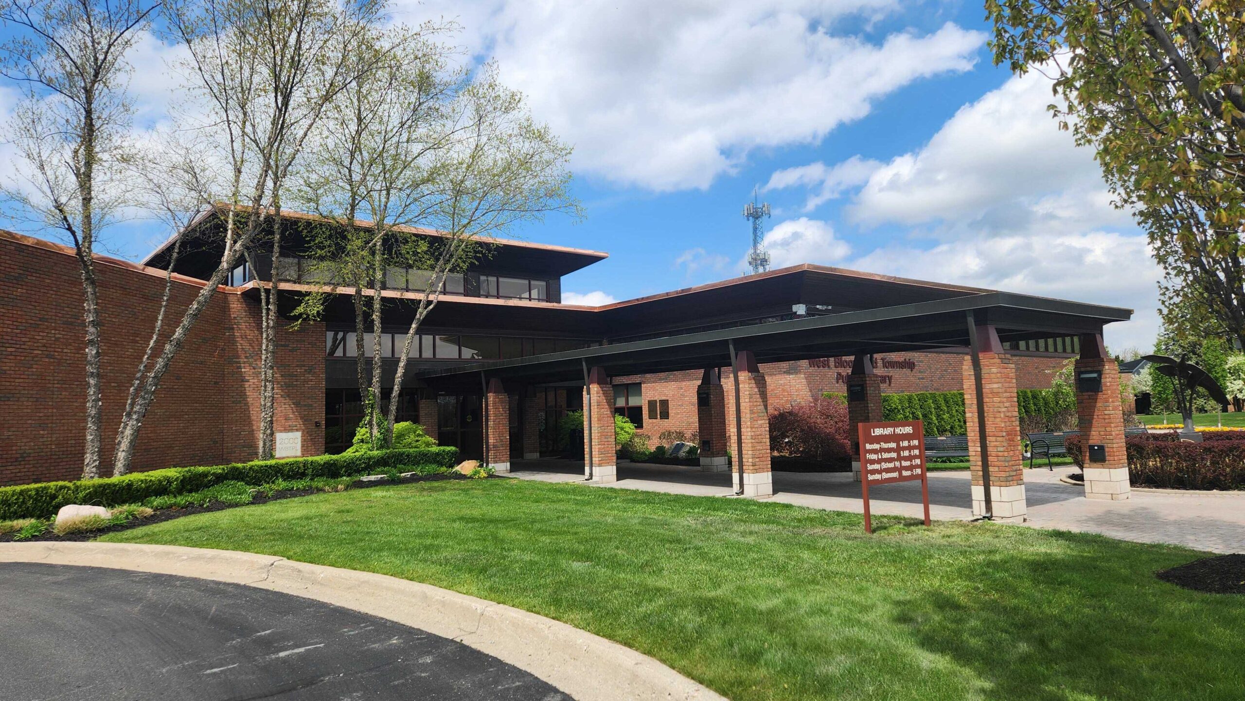 Main Library exterior in summer