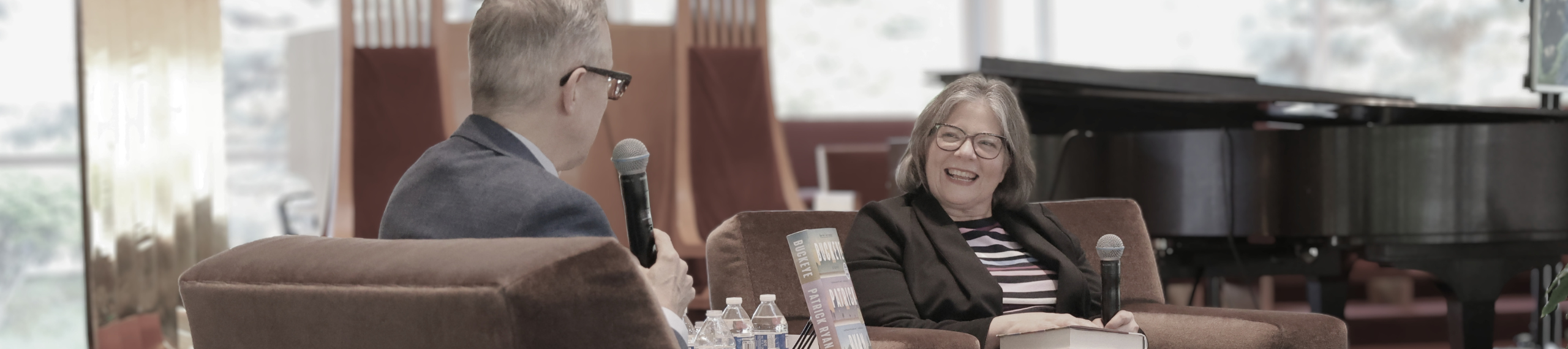 Library Director Cathy Russ with Patrick Ryan